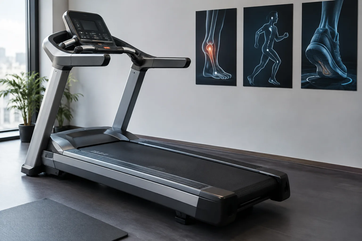 Laufband richtige Lauftechnik: Haltung, Schrittlaenge und Knieentlastung