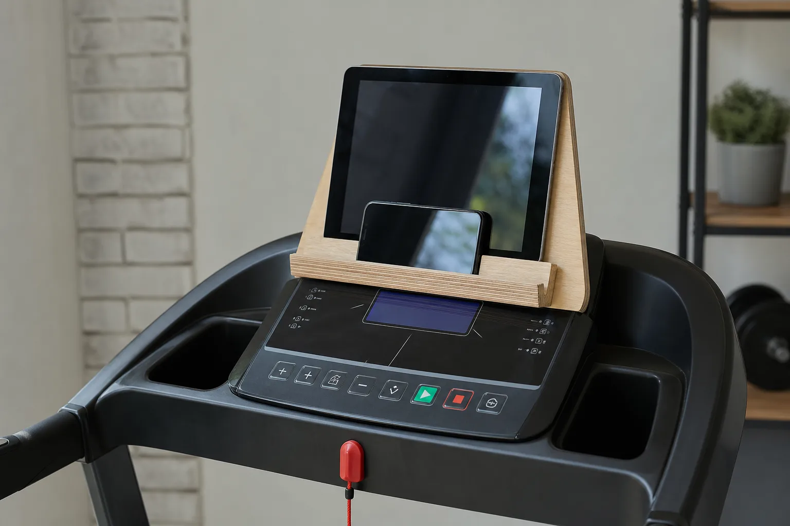 Tablet- und Smartphone-Halter fuers Laufband selber bauen